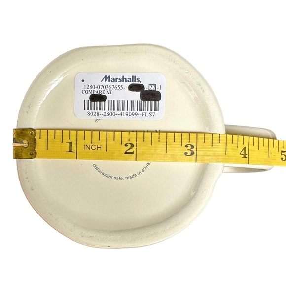 Rae Dunn COURAGE Mug Coffee Tea White Black Large Letters Dimples NWT 2017 OG - Picture 14 of 14